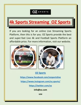 4k Sports Streaming | OZ Sports