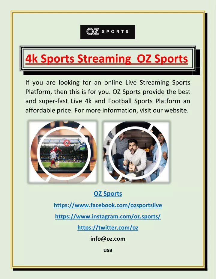 4k sports streaming oz sports