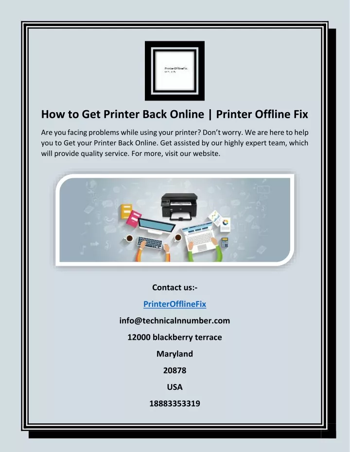 how to get printer back online printer offline fix