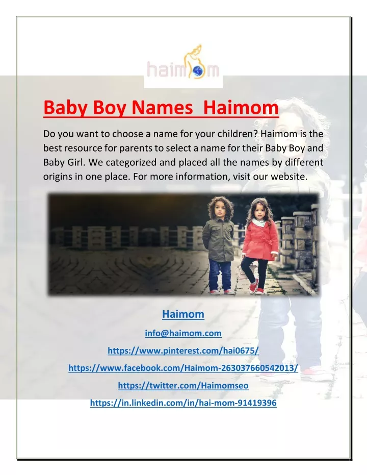 baby boy names haimom