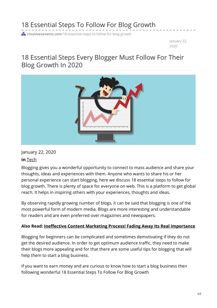 18 essential steps to follow for blog growth