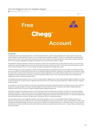 Get Free Chegg Accounts For Academic Support creativesavantz