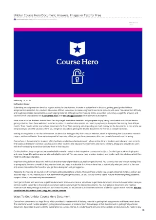 Unblur Course Hero Document Answers Images or Text for Free creativesa