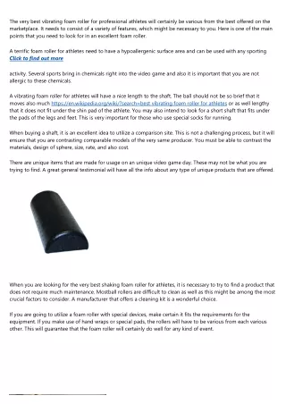 the very best vibrating foam roller