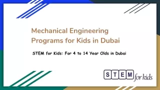 Mechanical Engineering Programs for Kids in Dubai
