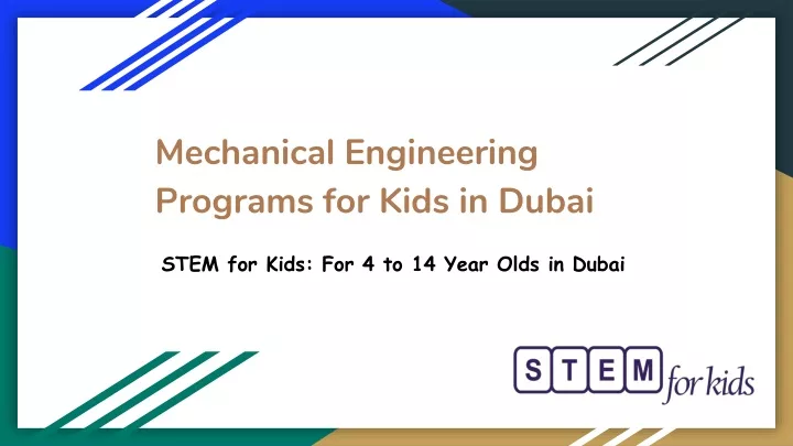 mechanical engineering programs for kids in dubai