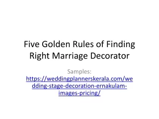 five golden rules of finding right marriage decorator