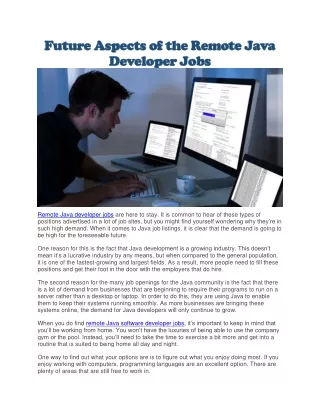 Remote Java developer jobs