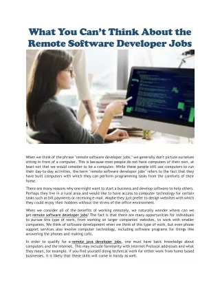 Remote software developer jobs