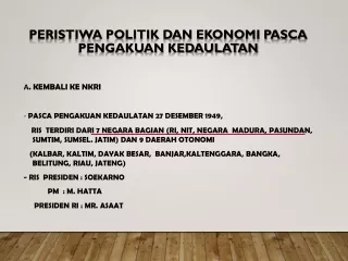 Uploading Peristiwa politik dan ekonomi pasca pengakuan kedaulatan