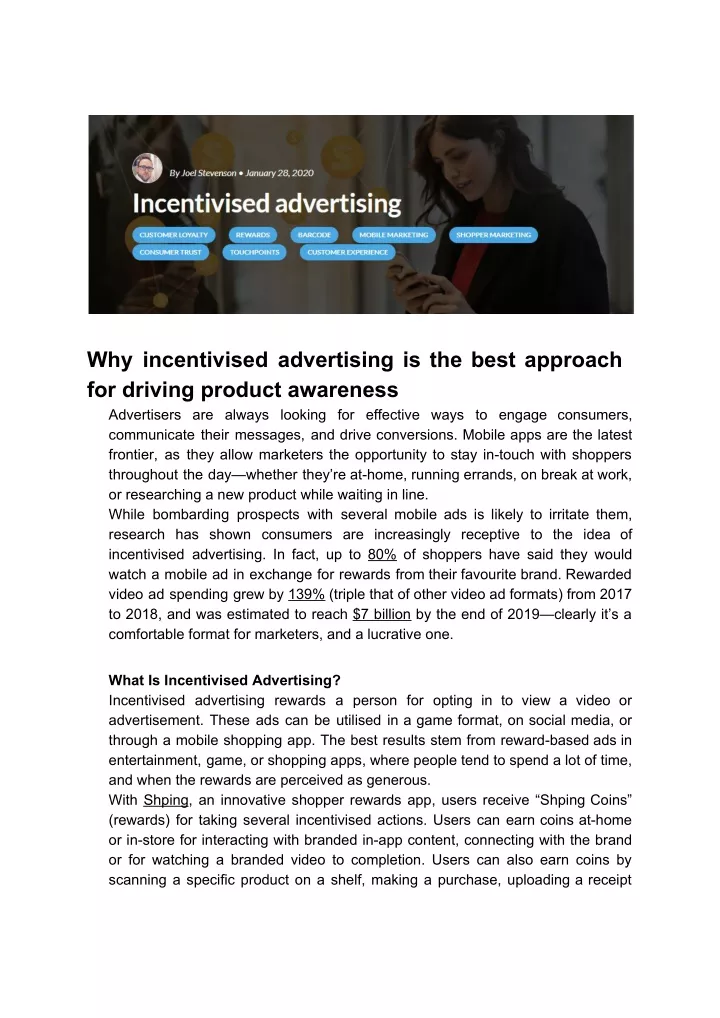 why incentivised advertising is the best approach