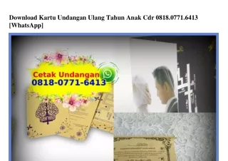 Download Kartu Undangan Ulang Tahun Anak Cdr 0818·0771·6413[wa]