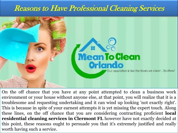 reasons to have professional cleaning services