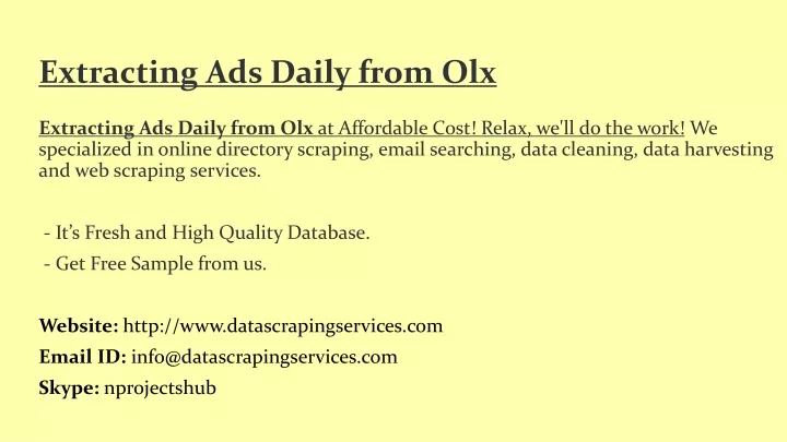 extracting ads daily from olx