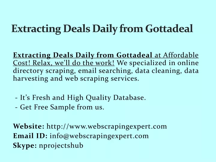extracting deals daily from gottadeal