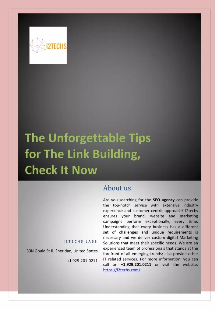 the unforgettable tips for the link building