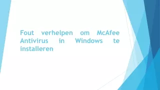 Fout verhelpen om McAfee Antivirus in Windows te installeren