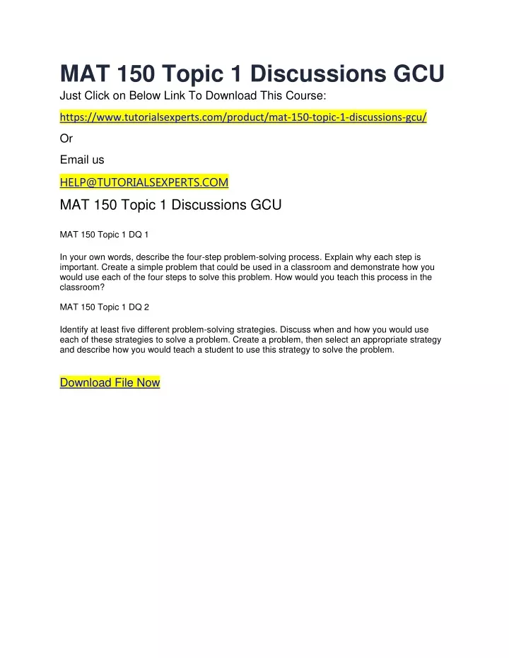 mat 150 topic 1 discussions gcu just click