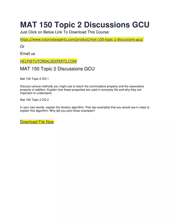 mat 150 topic 2 discussions gcu just click