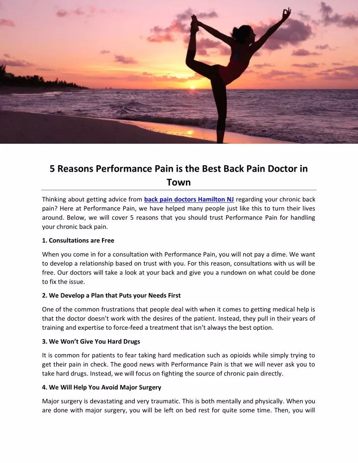 5 reasons performance pain is the best back pain