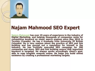 Najam Mahmood SEO Consultant