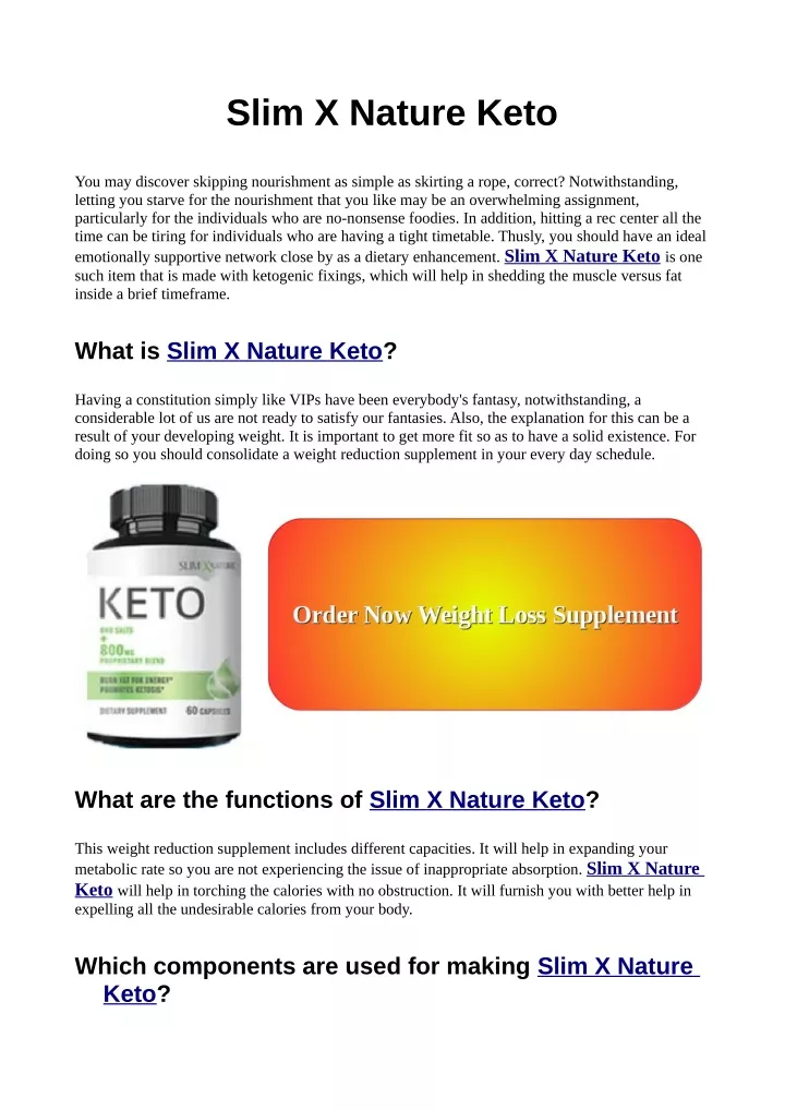 slim x nature keto