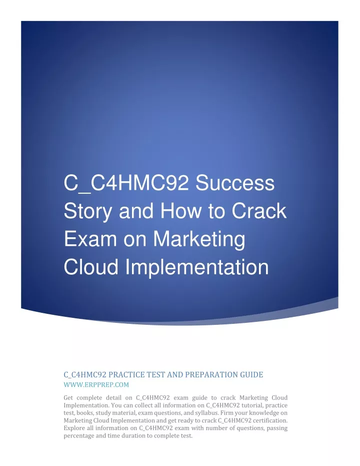 c c4hmc92 success story and how to crack exam