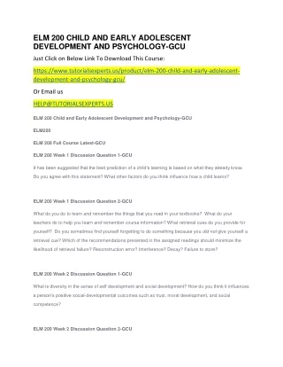 elm 200 child and early adolescent development