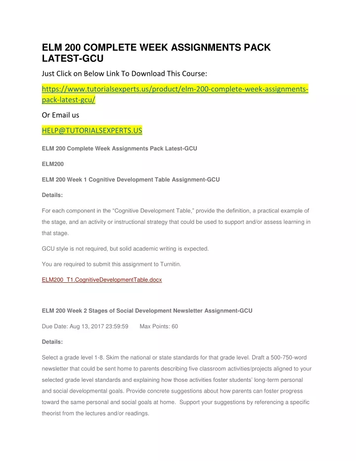 elm 200 complete week assignments pack latest gcu
