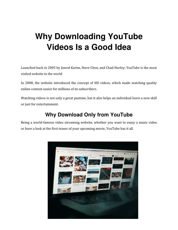 why downloading youtube videos is a good idea