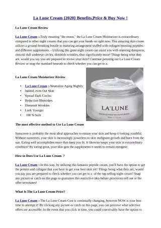 La Lune Cream & Buy ?