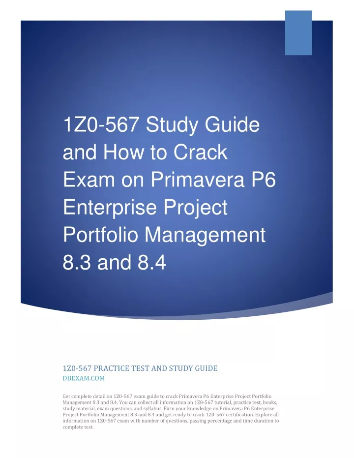 1z0 567 study guide and how to crack exam