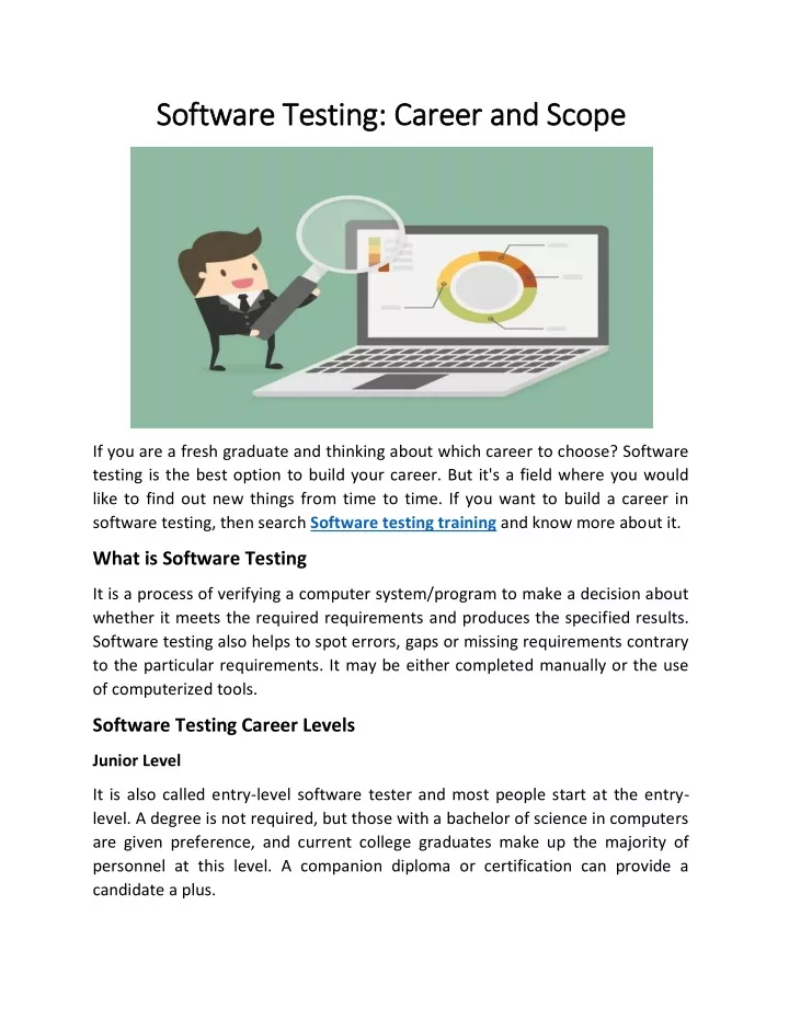 software testing career software testing career