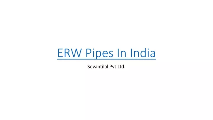 erw pipes in india