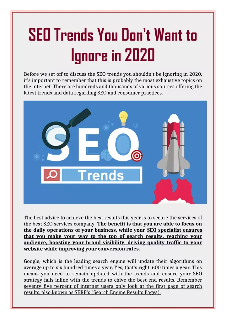 seo trends you don t want to ignore in 2020