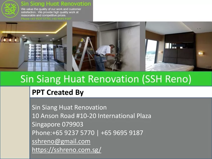 sin siang huat renovation ssh reno ppt created by