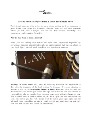 Do You Need a Lawyer? Here is What You Should Know