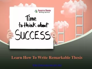 Learn How To Write A Remarkable Thesis By Assignment Writer