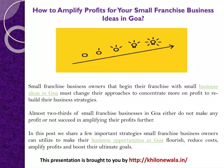 how to amplify profits for your small franchise business ideas in goa