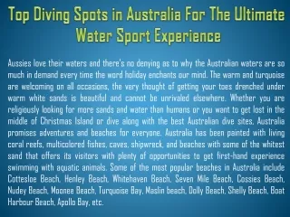 Top Diving Spots in Australia For The Ultimate Water Sport Experience