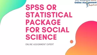 spss o r statistical package for social science