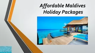 Affordable Maldives Holiday Packages