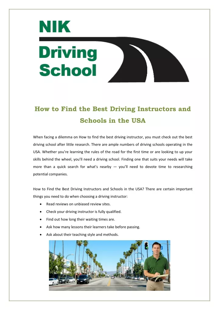 how to find the best driving instructors and