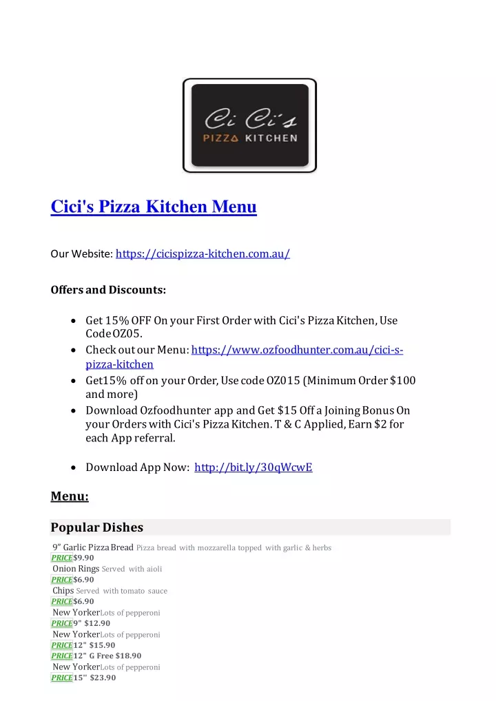 cici s pizza kitchen menu