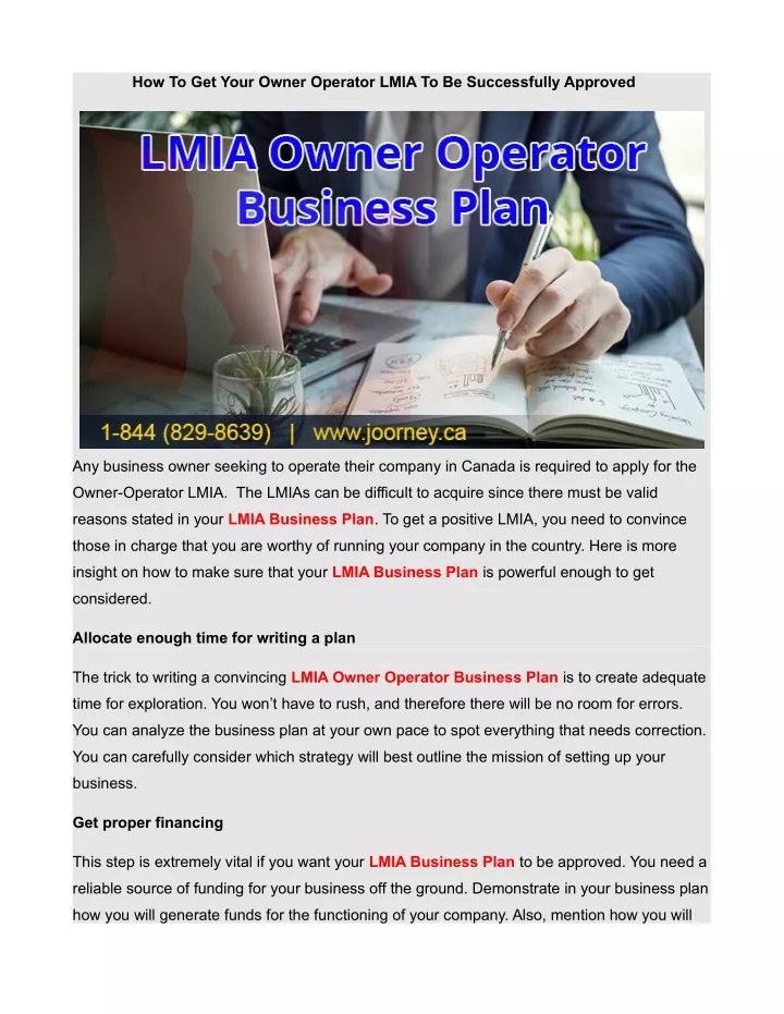how to get your owner operator lmia