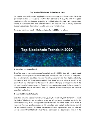 top trends of blockchain technology in 2020