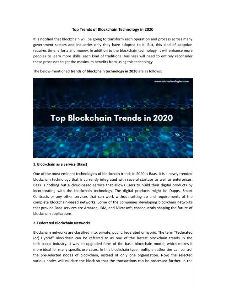 top trends of blockchain technology in 2020