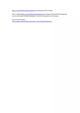 ruby on rails web app development company service