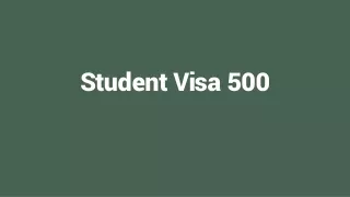 student visa 500