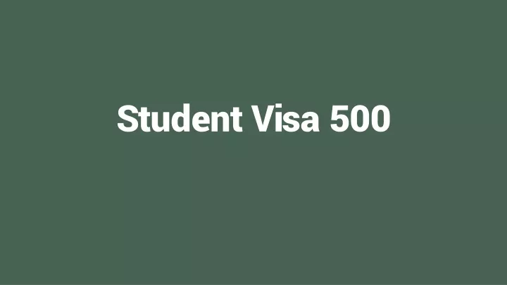 student visa 500